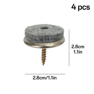 16Pcs Non-Slip Leg Pads Felt Self-Tapping Screw Pads for Sofas Tables Chairs Stools and Cupboards Noise-Reducing Leg Pads