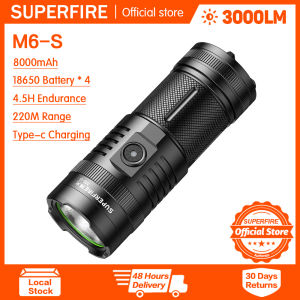 SUPERFIRE M6 Super Bright LED Flashlight 3000 Lumens Outdoor Waterproof Camping Torch