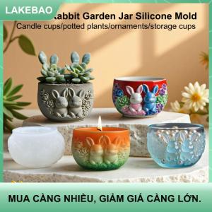 【LAKEBAO】 Đáng yêu Bunny Flower Pattern Silicone khuôn nến hương liệu cốc hoa nồi thạch cao khuôn DIY Craft khuôn tái sử dụng công cụ thủ công