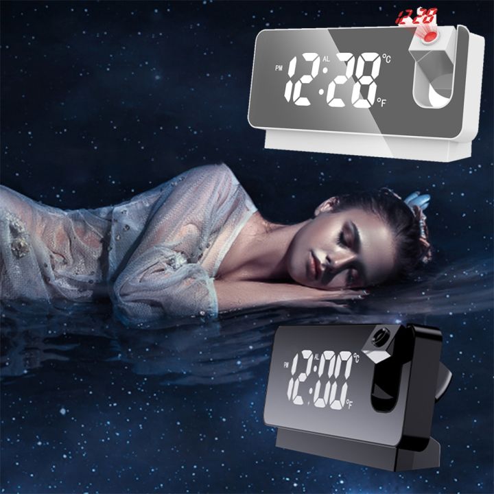 Projector Alarm Clock LED Digital Watch Table Electronic Desktop Clocks ...