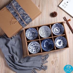 QIQI เข้าไมโครเวฟได้ ชุดถ้วย4.5 นิ้วเซรามิค 1ชุด มีให้เลือก 2ใบ4ใบ6ใบ ถ้วยกระเบื้อง