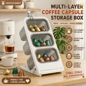 [SG STOCK] 3-layer Desktop Storage Box Removable Coffee & Drink Packet Organizer for Home/Office