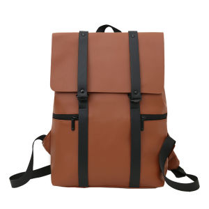 Backpack 2022 New High-capacity Backpack New Trend of College Student Backpack Ins Couples Backpack Casual Simple PU Leather Computer Backpack University High School Student Schoolbag