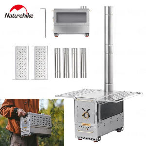 Kompor Ice Ranger Wood Stove Bushcraft Naturehike CNK2300CW021 Tabletop Firewood Kompor Kayu Cerobong Glamping Estetik Portable Lipat Kompor Camping