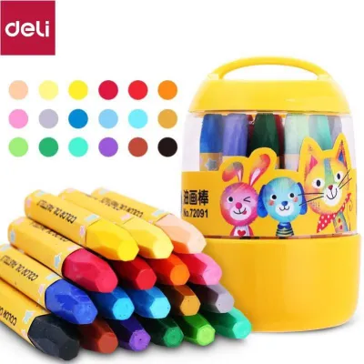 Bút sáp dầu học sinh hộp nhựa Deli - 12/18/24 màu - 72090/72091/72092 [Deli]