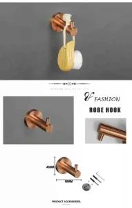 High Quality Brushed Rose Gold Bathroom Pendant Towel Holder Towel Pole Tissue Hook Toilet Brush Bathrobe Hook Hardware