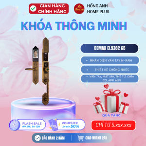 Khóa cửa thông minh tân cổ điển Demax EL9382 GB app wifi cao cấp chính hãng công nghệ của Đức