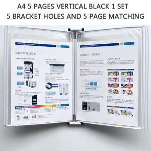 A4 10 Pages Wall-Mounted Folder Page-Turning Display File Rack Document Rack Standard Operation Instruction