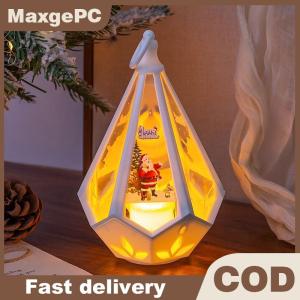 MaxgePC Christmas Decorations Resin Small House Light Up Village House Figurines Cartoon Table Ornament For Holiday Gift Cute Christmas
