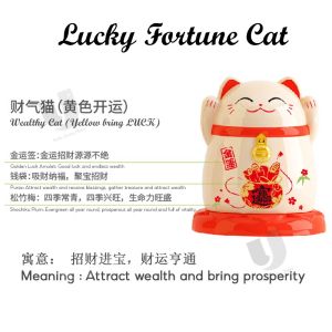 [Local Seller] Lucky Fortune Cat Toothpick Holder box Chinese Lucky Feng shui Fortune Cat Home Decoration Cute Gift