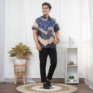 Baju Batik Couple Atasan Wanita Hem Pria Lengan Pendek Sarimbit Pasangan Kondangan Blouse