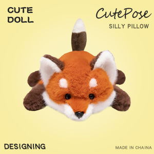 JOJO CASTLE Cute Furry Huggable Long Tail Fox Doll 40/55/65cm Soft Stuffed Kawaii Fox Plush Toys  Home Decor Birthday Christmas Gift for Children 狐狸公仔