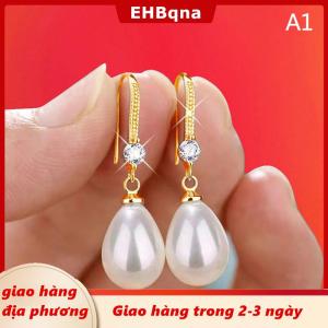 [COD] EHBqna 3PF Ship within 24 hours Đồ trang sức cho phụ nữ nước thả bông tai ngọc trai cho phụ nữ màu đỏ trắng vòng ngọc trai hình bầu dục Bông Tai đám cưới engagement Valentines ngày Quà Tặng