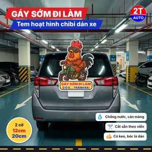 Tem Decal Gà Trống Đeo Kính Phi Công Đi Xe Máy Chibi Hài Hước Sticker Hoạt Hình Dán Xe Máy Ô Tô Chống Nước