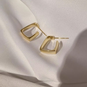1 Pcs Elegant Hoop 18k Gold Earrings Pierced Hypoallergenic Earing For Women Fashion Jewelry Accessories