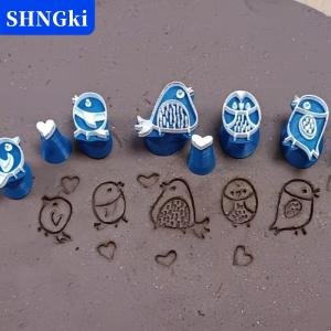 [COD] 🔥🔥🔥SHNGki 12 chiếc Khuôn in đất sét hình chim và trái tim Bộ khuôn nhựa dành cho gốm sổ lưu niệm làm thiệp — Tương thích với đất sét polymer sáp và nhựa resin