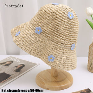 Mũ che nắng mùa hè Phụ Nữ Rơm Crochet mũ xô Phụ Nữ Của Có Thể Gập Lại Mũ Panama UV hoa phong cách boho Kỳ Nghỉ Mũ đi biển