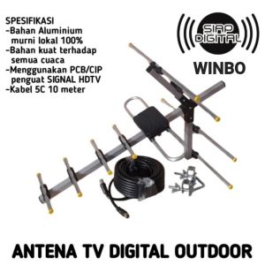 ANTENA TV DIGITAL OUTDOOR + KABEL 10 METER ANTENA TV LUAR