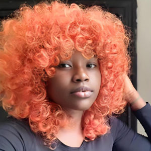 African little curly hair blasting head European American wig short curly hair