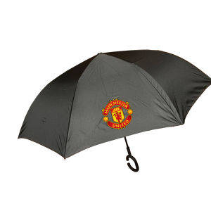 Dù che mưa chắc chắn chống lật Ô golf chống lật Logo Manchester United Dù cán thẳng chống lật vải dù chống tia UV gấp ngược đi ô tô