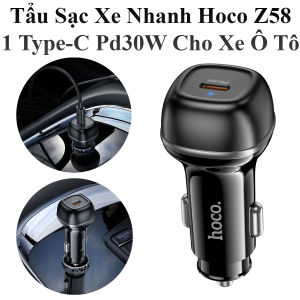 Tẩu Sạc Ô Tô Hoco Z58 Usb-C Pd 30W Chuẩn 12V-24V Màu Đen
