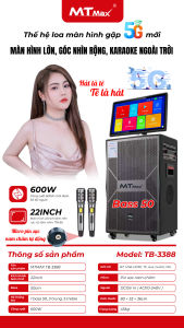 Loa Màn Hình TB3388 Bass 50cm 22 inch Công Suất 650W Kết Nối Bluetooth USB HDMI Micro Nam Châm Sạc Loa Karaoke Di Động Cao Cấp Âm Thanh Rõ Nét