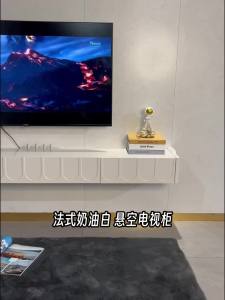 Hanging Tv Console Cabinet With Storage Solid Wood Tv Console Tv Table TV Feature Wall Modern malist Suspended TV Cabinet Light Luxury Advanced 电视柜