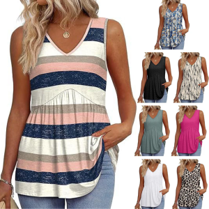 Phụ Nữ Mùa Hè Giản Dị Không Tay Ruffle Flowy Áo Peplum Áo Thun Áo Sơ Mi V Cổ Hollowout Crochet Dây Giày Babydoll áo ba lỗ