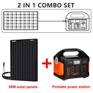 Free Gift NSS 220V Portable Solar Power Station Large Capacity Solar Outdoor Generator Mobile Charging Power Travel Camping Emergency Power Station USB Port AC Output