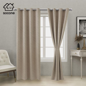 Socone Makapal Plain Blackout for Window Bedroom and Living Room Curtain with Rings Size:137X215CM / 54IN.X84IN. (WXL)