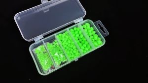 400pcs Luminous Fishing Accessories Bead Kit Hard Plastic Green Luminous Oval Shaped Beads Glow Saltwater Fishing Rigs Tackle