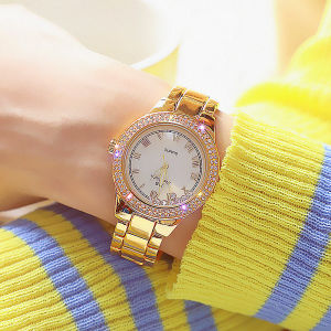 BS Bee Sister 1639ร้อนขายแฟชั่นผู้หญิงนาฬิกาสแตนเลสแบบสบายๆสายคล้องนาฬิกาควอตซ์กันน้ำสุภาพสตรี Elegant Diamond Rhinestone นาฬิกาข้อมือสำหรับสตรี
