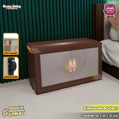 Lemari Lipat Kingdom Boom Lemari Susun Lemari Plastik Container Box Serbaguna Lemari Minimalis