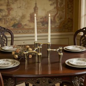 CANICECA Nordic Candle Holder Minimalist Design Alloy Home Decore Candelabra Vintage Stackable Candlestick Gift