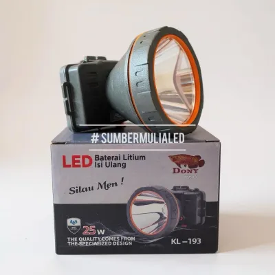 cuci gudang Senter Kepala Dony KL-193 KL 193 Silau Men 15W UPGRADE JADI 25W Baterai Battery Bisa Dilepas Head Lamp Cas Charge Rechargeable