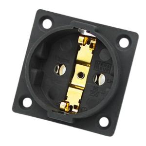 Lightweight EU Standard Power Socket Panel Fire Resist Feature 38.4mm Mounting Hole Distance for Home and Hotel