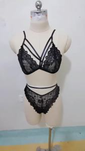 Women Steel-Boned Floral Embroidered Long Nightgown Corset Lingerie Set Sleepwear Baju Tidur Seksi Renda
