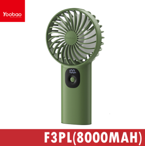 Yoobao F3PL 8000mAh Mini Handheld Rechargeable Type-C Input Third Gear Strong Wind Digital Power Display Cooling Fan