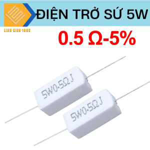 [ SET 3 CON ] Điện Trở Công Suất 0.5 Ohm 5W Điện Trở Sứ 5W Sai Số 5% Điện Trở 0.5 Ohm
