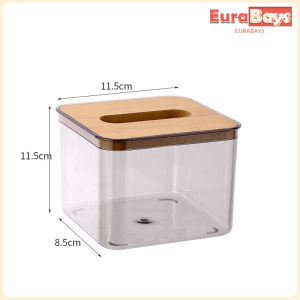 E.B. Tissue Box Gray Transparent Nordic Style Paper Roll Box Desktop Storage Box S/M/L