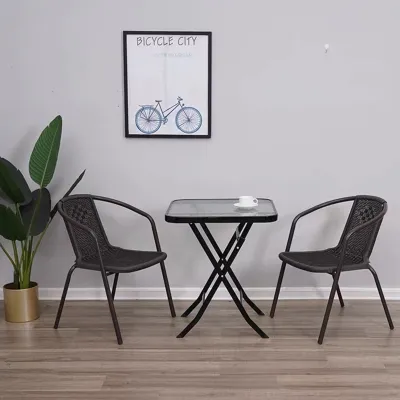KIMDELIN Outdoor Furniture Garden Set 2 Chairs and 1 Table For Balcony Patio Terrace