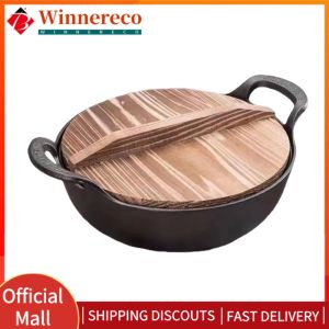 Pre-Seasoned Cast Iron Cookware Non Stick Flat Bottom Fry Pan with Lid and Handle for Easy Cooking