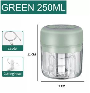 Blender Bumbu Mini Elektrik Portable Food Chopper Garlic Masher USB - - Putih(250ml)
