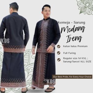 Setelan Koko + Sarung Batik Lengan Panjang Fashion Muslim Pria Terbaru Bahan Katun Premium MDGIRG