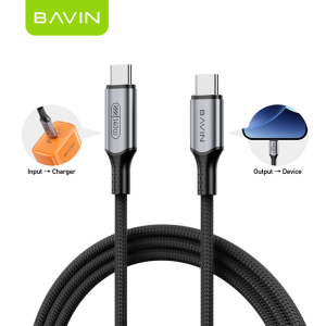 BAVIN CB422 140W PD 3.1 USB-C to USB-C Fast Charging Cable 1.2m Braided Support PPS Protocol for Phone / Laptop / Tablet