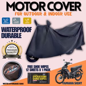 YAMAHA SIGHT Akioki Motor Cover Waterproof Makapal Tela (Black) Sun Protection with Storage Bag & Shoe wipes