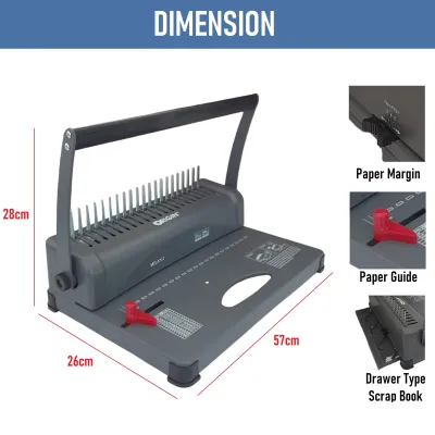 Mesin Jilid Spiral Plastik MILAN 3IN1 A4 / Jilid Spiral / Alat Jilid / Binding Machine / Mesin Binding Spiral Plastik MILAN 2 3:1 Origin