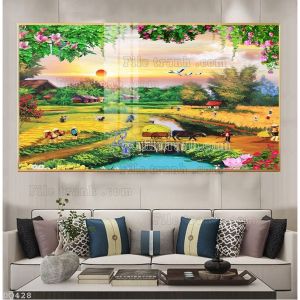 Tranh Dán Tường "ĐỒNG QUÊ VIỆT NAM" CÓ KEO SẴN Chất liệu Decal không thấm nước - DQ428