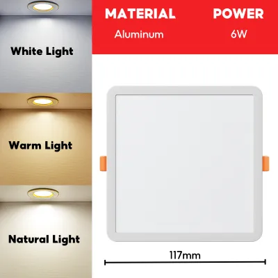 ECOL Tricolor LED Downlight 3W-18W Recessed Panel Ceiling Light Round and Square Pin Lights