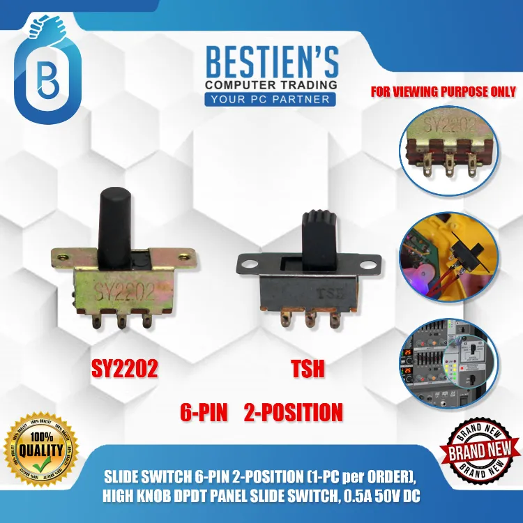 Miniature DPDT Slide Switch – On-On 0.5A 50V – Electronics Projects